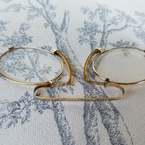 Shops Antique French Pair of Gold Coloured Pince Nez Glasses / Spectacles Reading Glasses