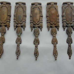 5 Antique French Bronze & Ormolu Furniture Mirror Empire Style Embellishment Plaques,French Hardware,French Pediment,Furniture Decoration