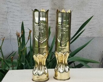 WW1 French Trench Art 75mm Shell Casings Republic of France