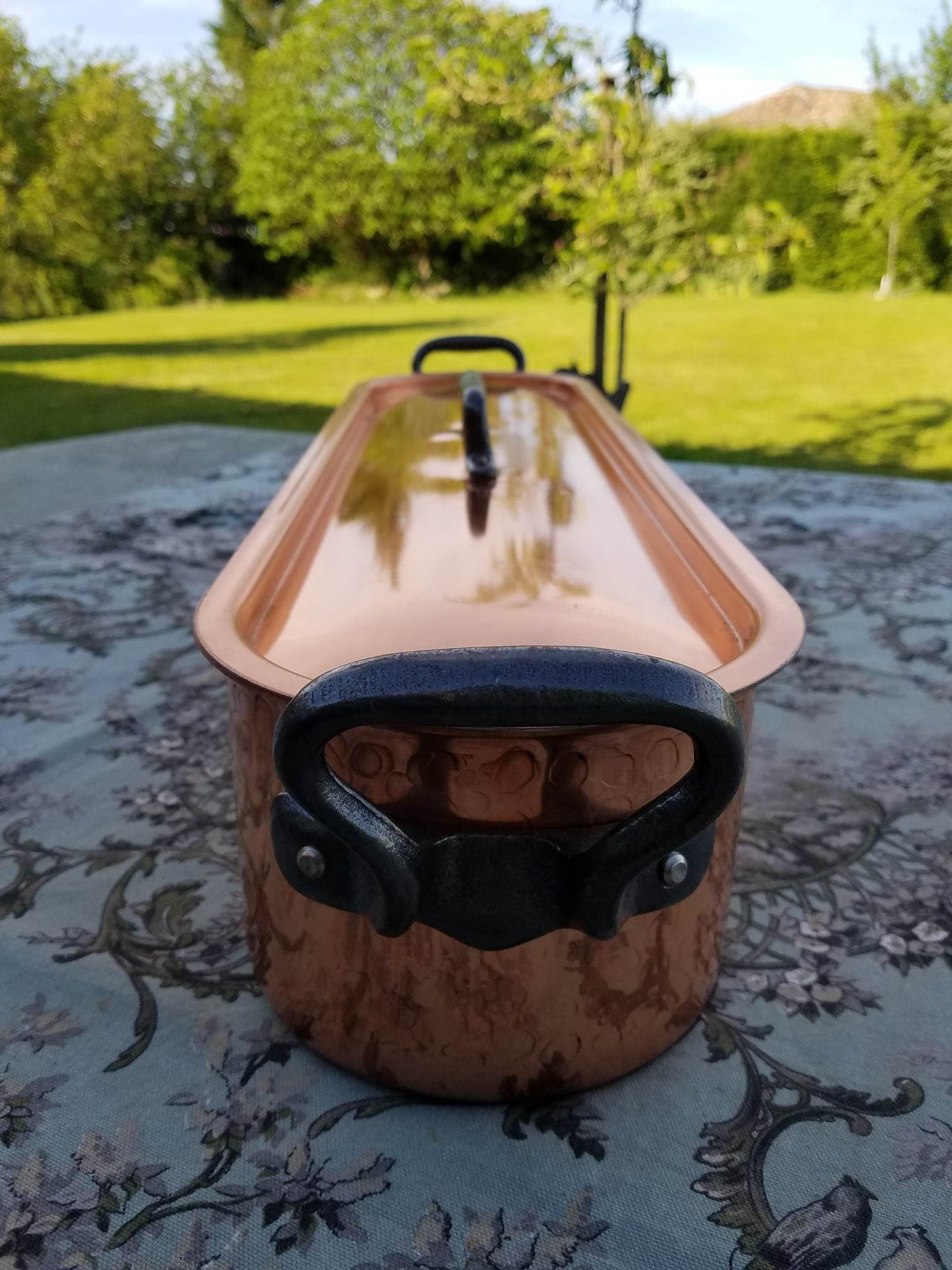 Extra Large 1990s Vintage French Planished Copper Fish Kettle fish extra-large-1990s-vintage-french-planished-copper-fish-kettle-fish