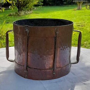 Grain measure, Large Antique French Copper Grain Measure