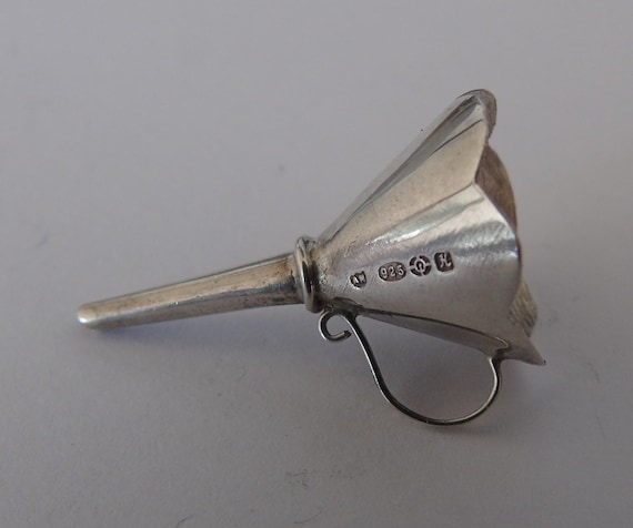 Vintage Solid Silver Perfume Funnel, Hallmarked E… - image 1