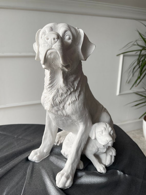 Single Puppy Dog Statue Home Decor Dog Sculpture White Etsy