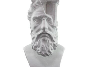 Busto de Zeus: escultura hecha a mano del dios Olimpo, obra de arte inspirada en la mitología griega, busto decorativo clásico, elegante detalle decorativo para el hogar