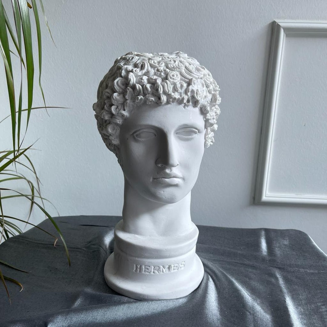 Hermes Bust Statue, Greece Bust, Pop Art Sculpture, Hermes Statue, Male