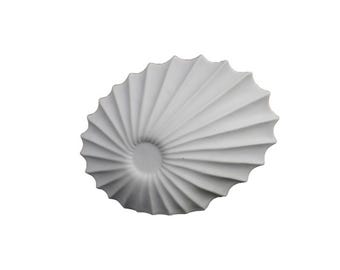 Jarrón de concha de ostra con decoración costera, florero de cerámica con forma de concha, decoración náutica playera para el hogar, mesa o sala de estar.