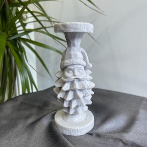 Handcrafted Santa Claus Candle Holder Statue - Festive Holiday Decor - Unique Christmas Centerpiece & Gift for Candle Lovers
