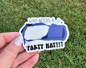 Vet Med sticker| veterinary humor| party hat sticker| Vet tech gift| Veterinary gift idea| dog muzzle humor| aggressive dog humor