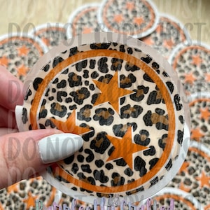 Tristar sticker, Knoxville, Knoxville sticker, leopard, leopard print, leopard print sticker, laptop sticker, sticker for water bottle