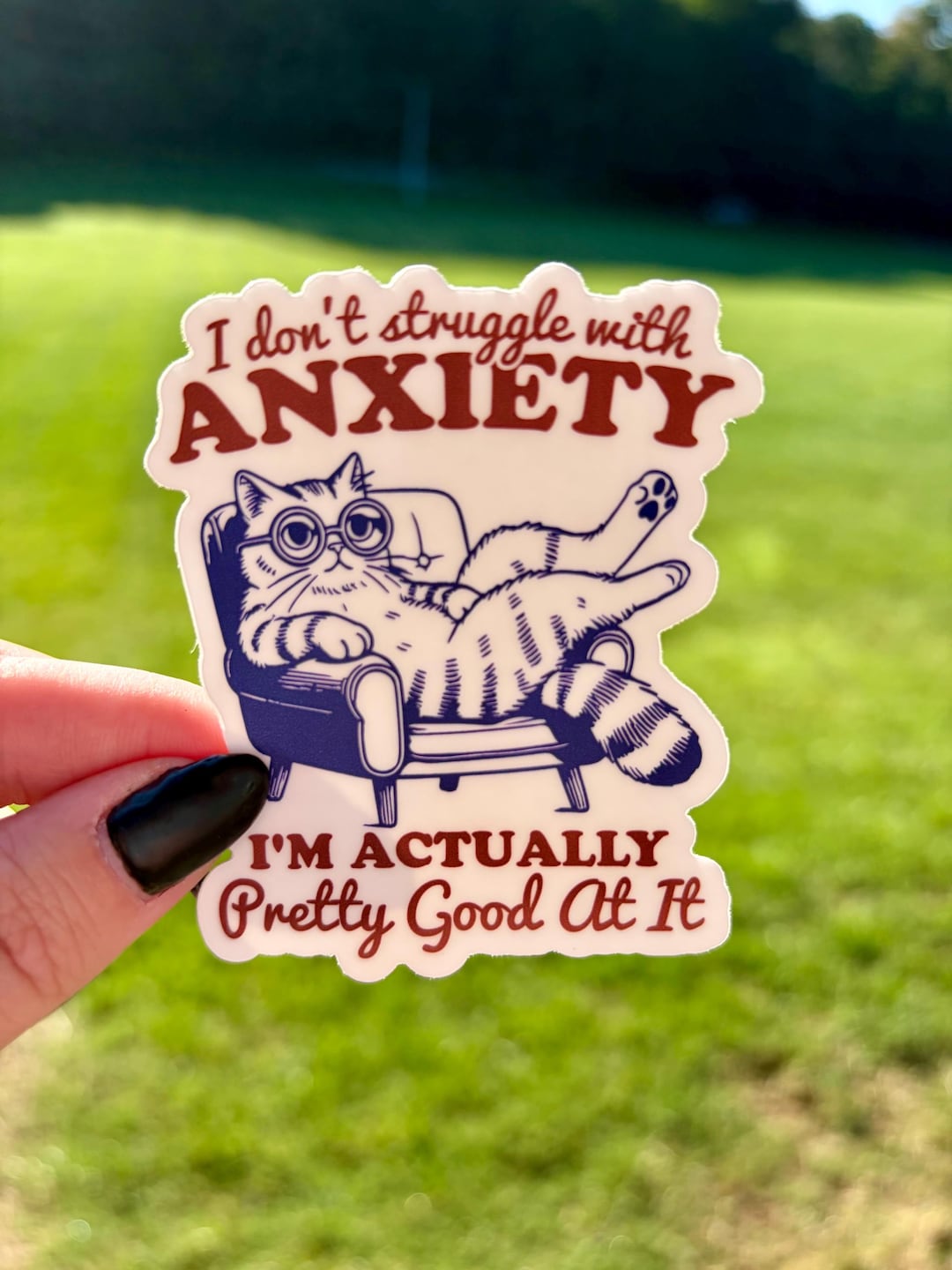 Anxiety Sticker, Funny Cat Sticker, Cat Humor, Anxiety Humor Sticker ...