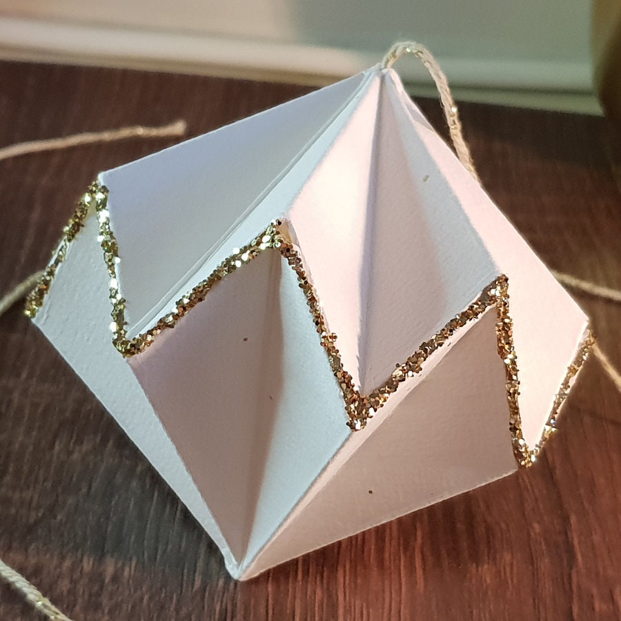 Boule de Noel Origami Paillettes