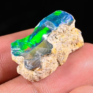 Classic Top Quality Natural Ethiopian Black Opal Rough Loose Gemstone For Making Jewelry 17.25 Ct 24X16X11 MM AA-45