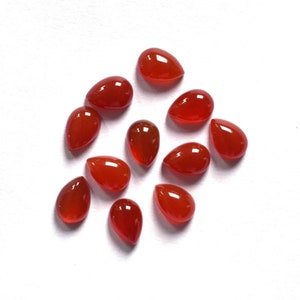 40 Pieces 4x6 MM Oval Calibrated Natural Red Onyx Cabochon Loose Gemstones 