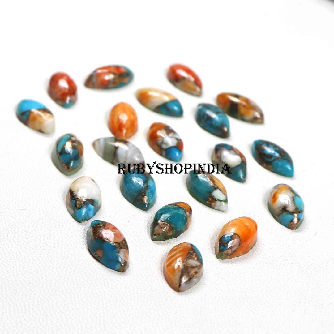 Oyster Turquoise Gemstone Marquise Shaped Gemstone Semi Etsy