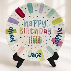Personalized Birthday Plate for Kids – Custom Ceramic Keepsake Plate – Food Safe Plate – Unique Birthday Gift for Girl or Boy P616OES0