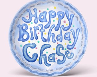 Personalized Birthday Plate, Custom Kids Birthday Gift, Birthday Keepsake, Child Birthday Party Plate, Custom Name Birthday Plate P828BPN0