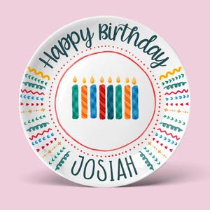 Personalized Boy Birthday Plate – Custom Name Gift – Happy Birthday – Birthday Keepsake for Boys – Birthday Tradition Plate P6102QF0