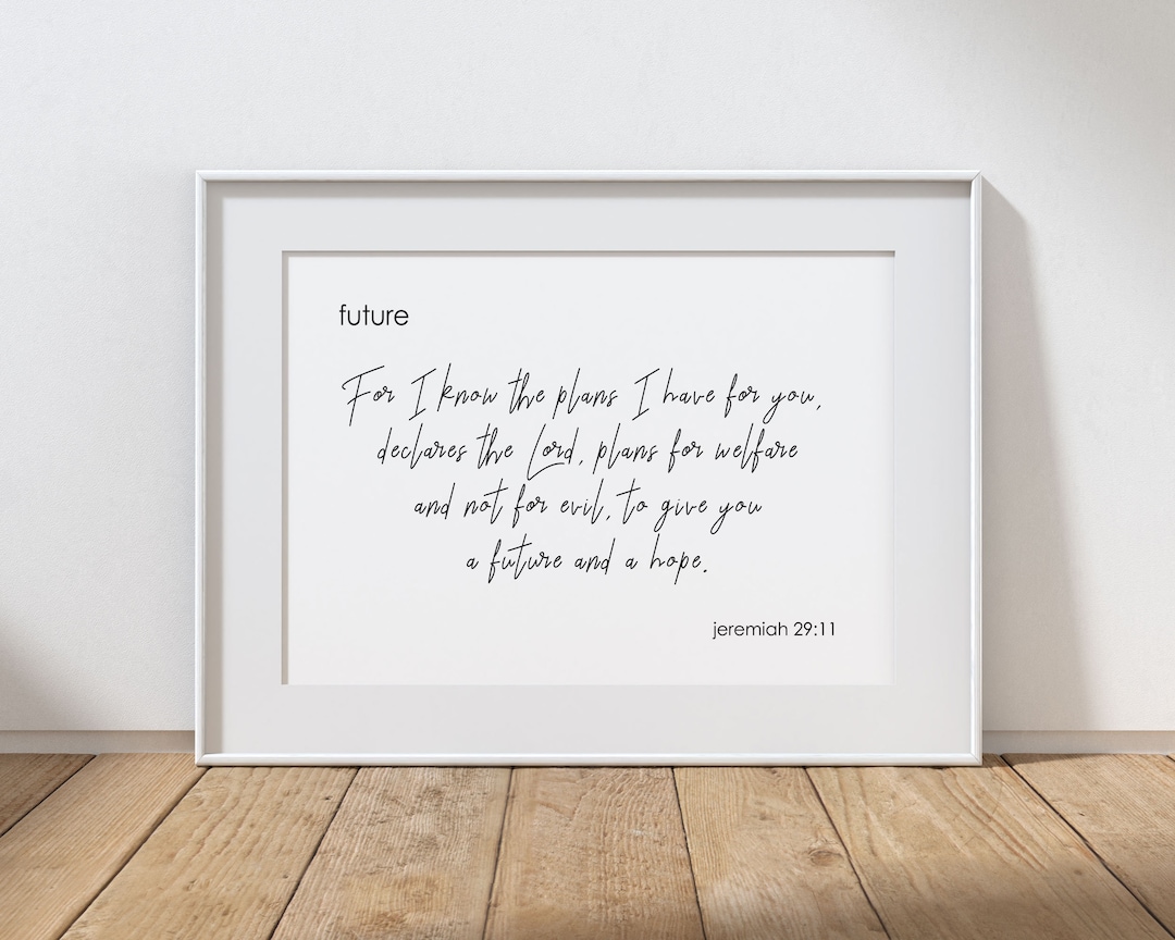 I Know the Plans I Have for You Bible Verse Wall Art Jeremiah 29 11 ...