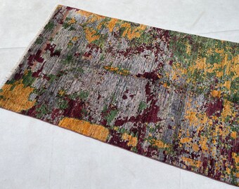 3x5 Ft Luxurious Modern Design Rug-Afghan Collection Rug Only Handmade-knotted Rug with Organic dyes 1.47x0.93 cm FREE DOMESTIC SHIPPING