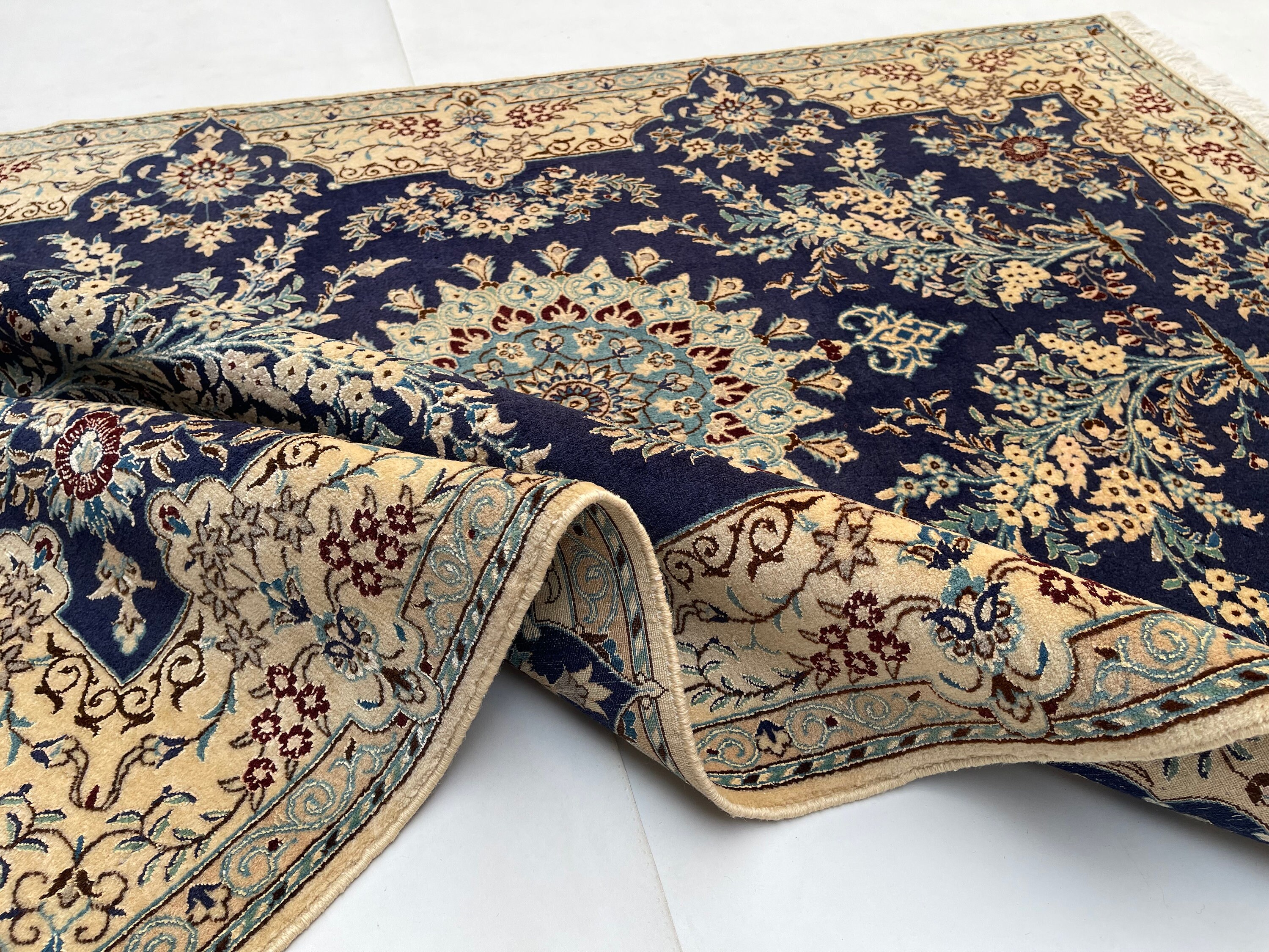 Nain Rug 3x5 1990s Rug Art Deco Original Handmade Persian Antique ...