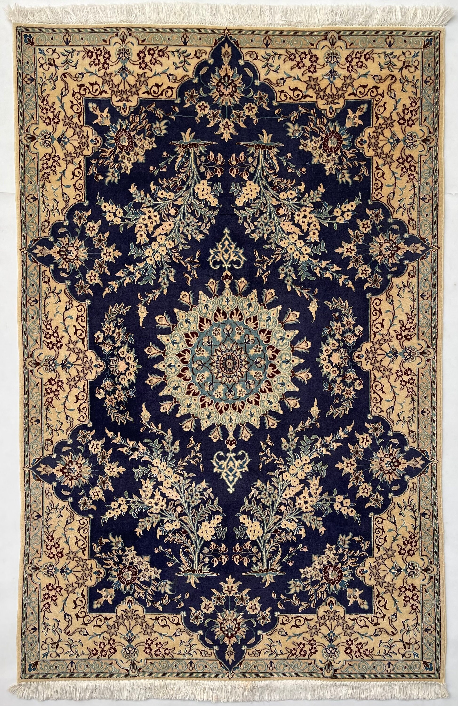 Nain Rug 3x5 1990s Rug Art Deco Original Handmade Persian Antique ...