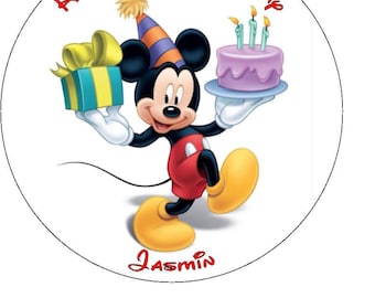 Micky Maus Personalisierte Nachricht Essbare Kuchen Topper 19,5 cm Rund