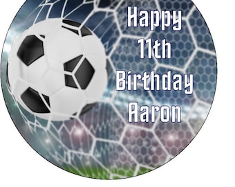 Fußball | Fußball Tore essbar Geburtstag Cake Topper 19,5 cm Rund