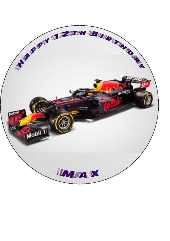 Red Bull F1 Personalised Message Edible Cake Topper 75 Etsy