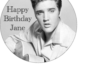 Elvis Presley Personalisierte Nachricht Essbare Kuchendekoration 19,5 cm Rund