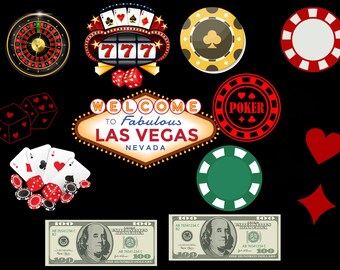 Kasino | Las Vegas Casio Themed A4 Cut Out Kuchendekorationsbogen