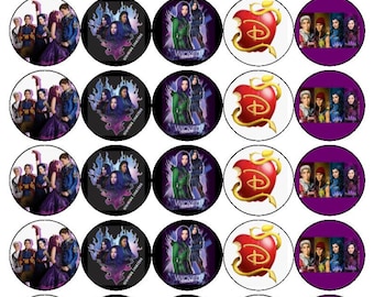 30 Disney Descendants Cupcake Geburtstag Cupcake Topper | Feen-Torte 3,8 cm