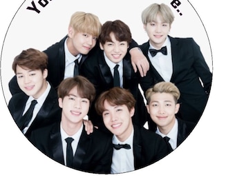 BTS Personalisierte Nachricht Essbare Geburtstag Cake Topper 19,5 cm Rund