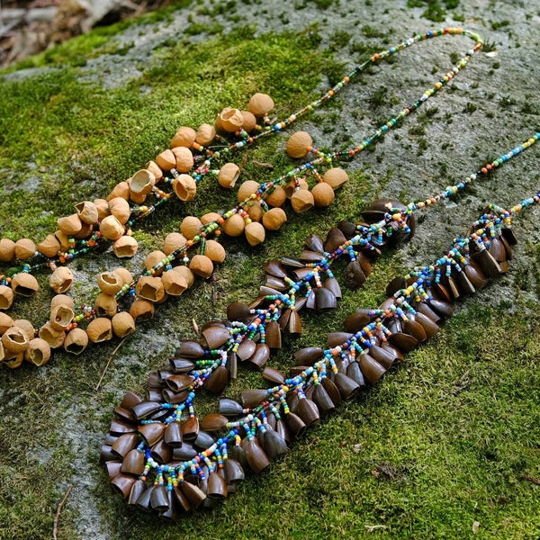 Sonorous shaman necklace/body necklace, seeds necklace. Traditionally used by Putumayo's Taitas during Ayahuasca ceremonies