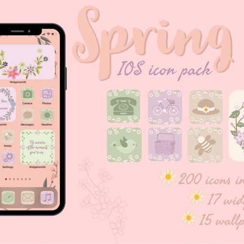 IOS14 App Icons Spring Aesthetic App Covers Pink Icons Etsy Hong Kong