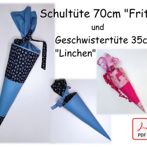 Instructions de couture pour le cône scolaire « Fritz » 70 cm et le cône frère « Linchen » 35 cm (téléchargement PDF)
