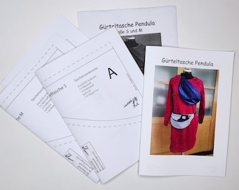 Sewing instructions for the "Pendula" belt bag with inner lining and additional compartment, hip bag, paper pattern