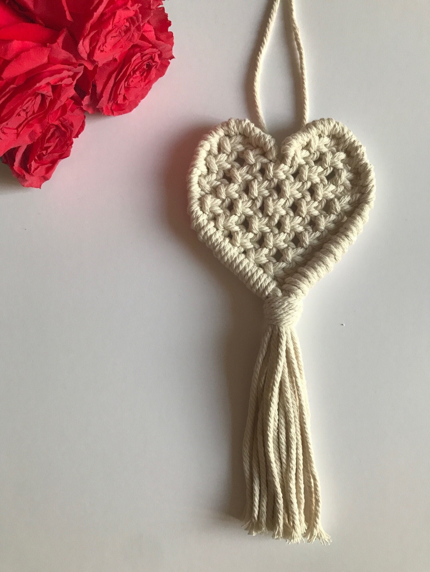 Coeur en Macramé Fête Des Mères