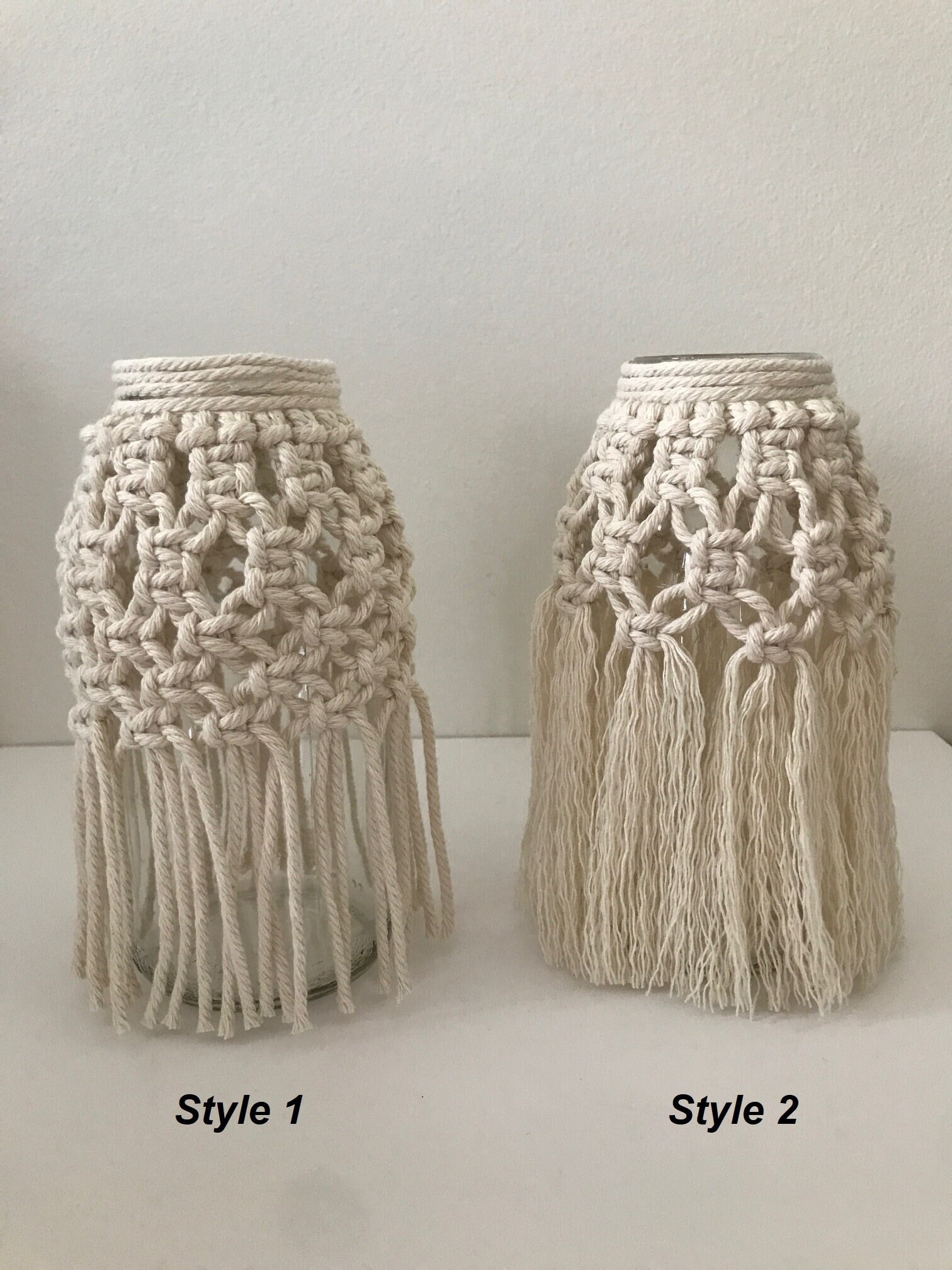 Vase en Macramé Écru