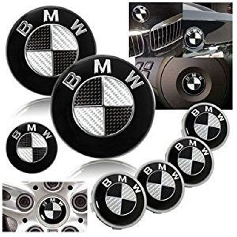 Full Set Carbon BMW Black & Silver Boot Badges Alloy Etsy