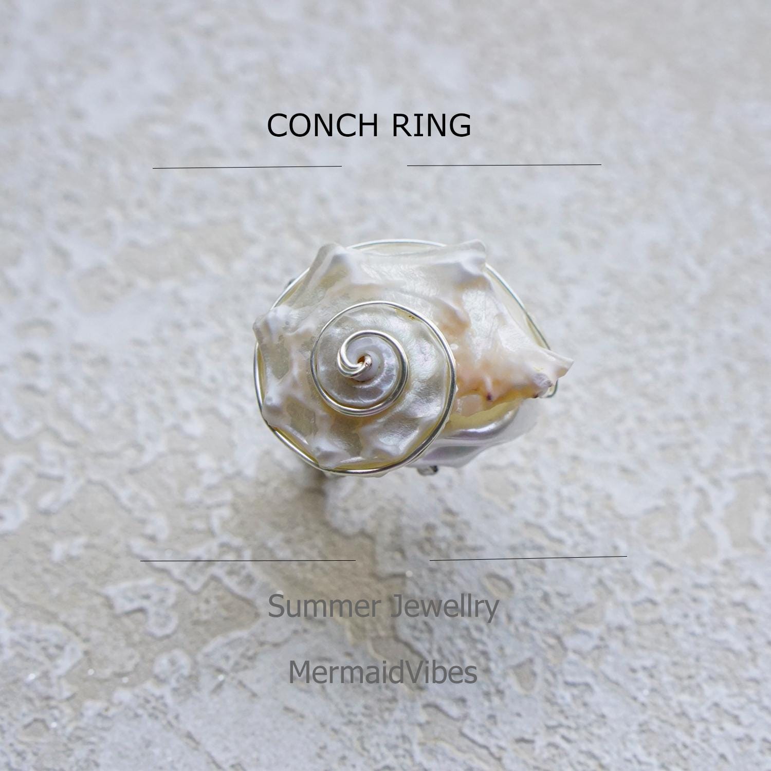 Studio Rings Sea Shell Genuine Sundial Seashell Ring • Rare Seashell Statement Piece • Natural ...