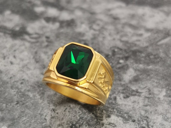 READY TO SHIP SOLID GOLD EMERALD DOME RING – SHAY JEWELRY