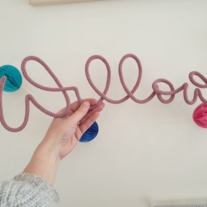 Knitted Names | wire words | personalised baby gift | knitted ornament