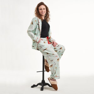 Poppy Dog Print Pyjama Set, Ladies Dog PJs, UK Handmade - Dog Lover Gift, Airedale Terrier imagem 8