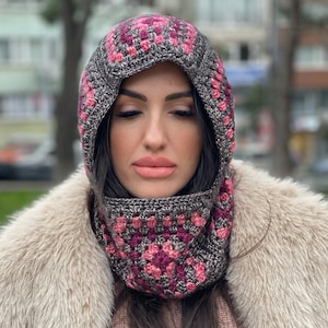 Balaclava Crochet,Crochet Hat,Wool Balaclava,Granny Square Balaclava,Colors Balaclava,Crochet Balaclava Hat, Knitted Balaclava, Friend Gifts