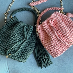 Crochet Luxury Bucket Shoulder Bag Knitted Bag for Women - Etsy