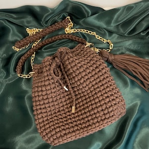 crochet luxury bucket shoulder bag , Knitted Bag For Women, handmade Crossbody Bag ,Handbags for women, gifts for her