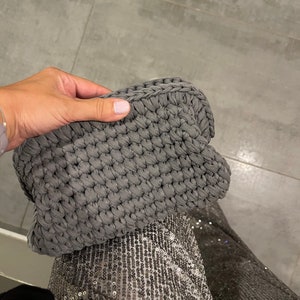 Handmade Crochet Clutch Bag: Cotton Knit Purse