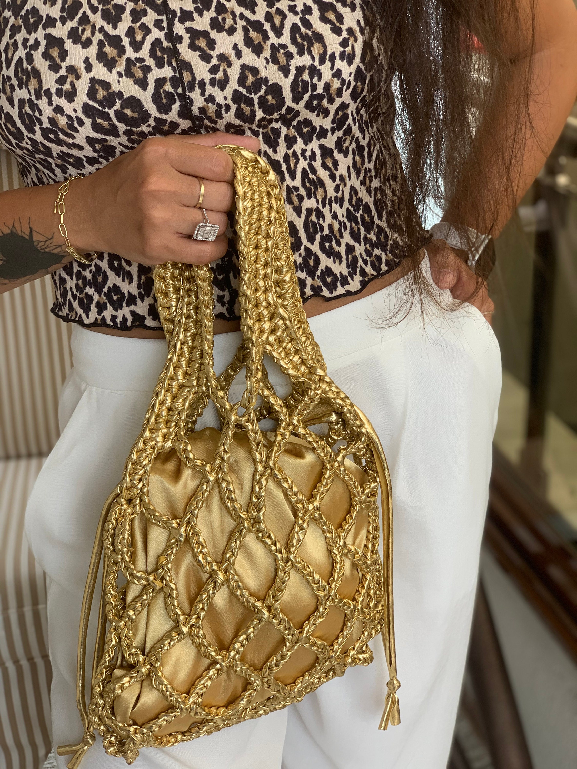 Tropez Woven Bag - Silver main image 1