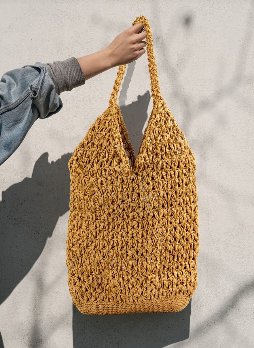 Crochet Bag,paper Yarn Bag,straw Shoulder Bag, Hand Woven Shoulder Bag ...