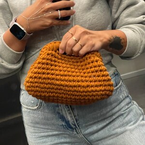Handmade Crochet Clutch Bag: Unique Cotton Purse